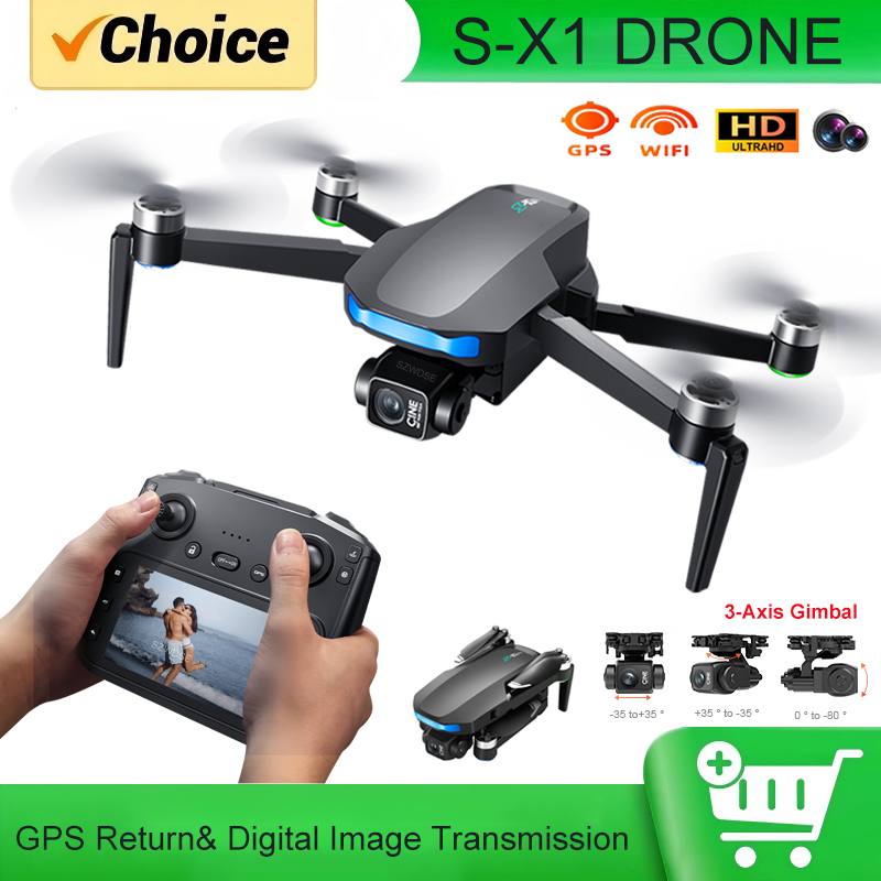 Drone Camera With Gimbal - S-X1 MAX GPS Drone with 3-Axis